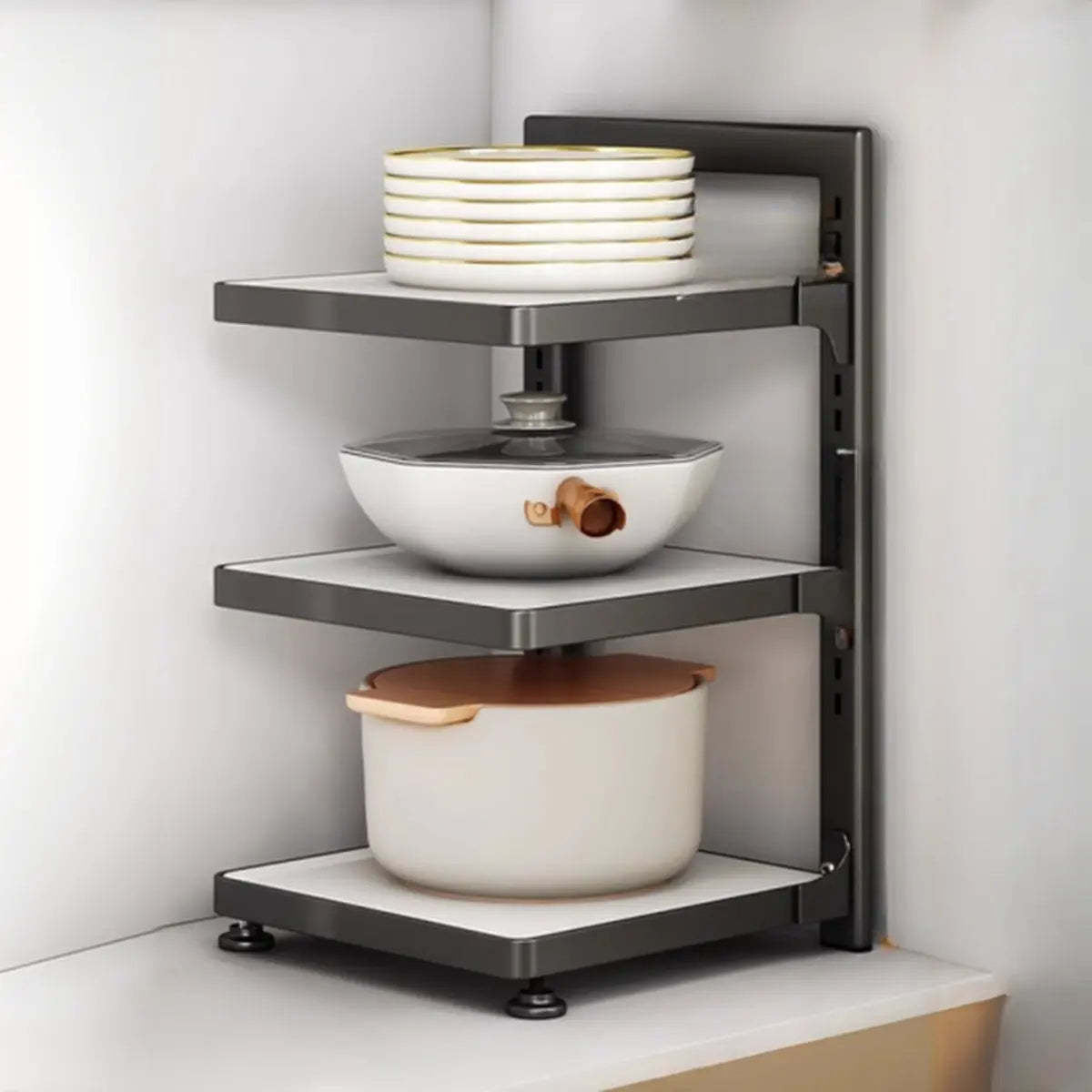 Stainless Steel Kitchen Appliance Baker's Rack — Silver