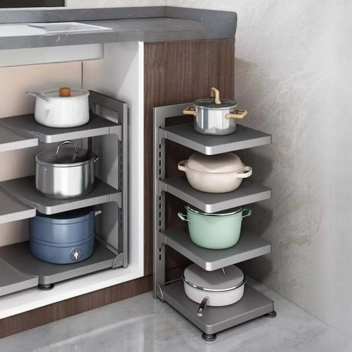 Stainless Steel Kitchen Appliance Baker's Rack — Silver