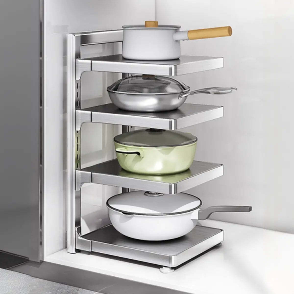 Modern baker's home black steel display cabinets — 10.6" L x 9.1" W x 20.5" H / Silver