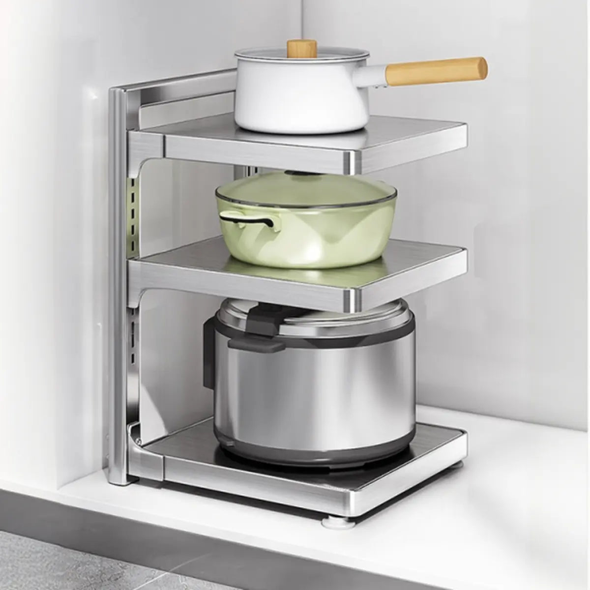 Stainless Steel Kitchen Appliance Baker's Rack — White