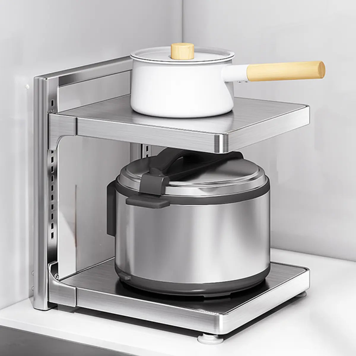 Stainless Steel Kitchen Appliance Baker's Rack — Black