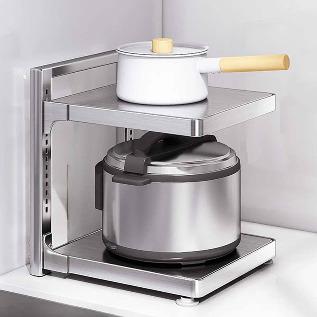 Stainless Steel Kitchen Appliance Baker's Rack — Black