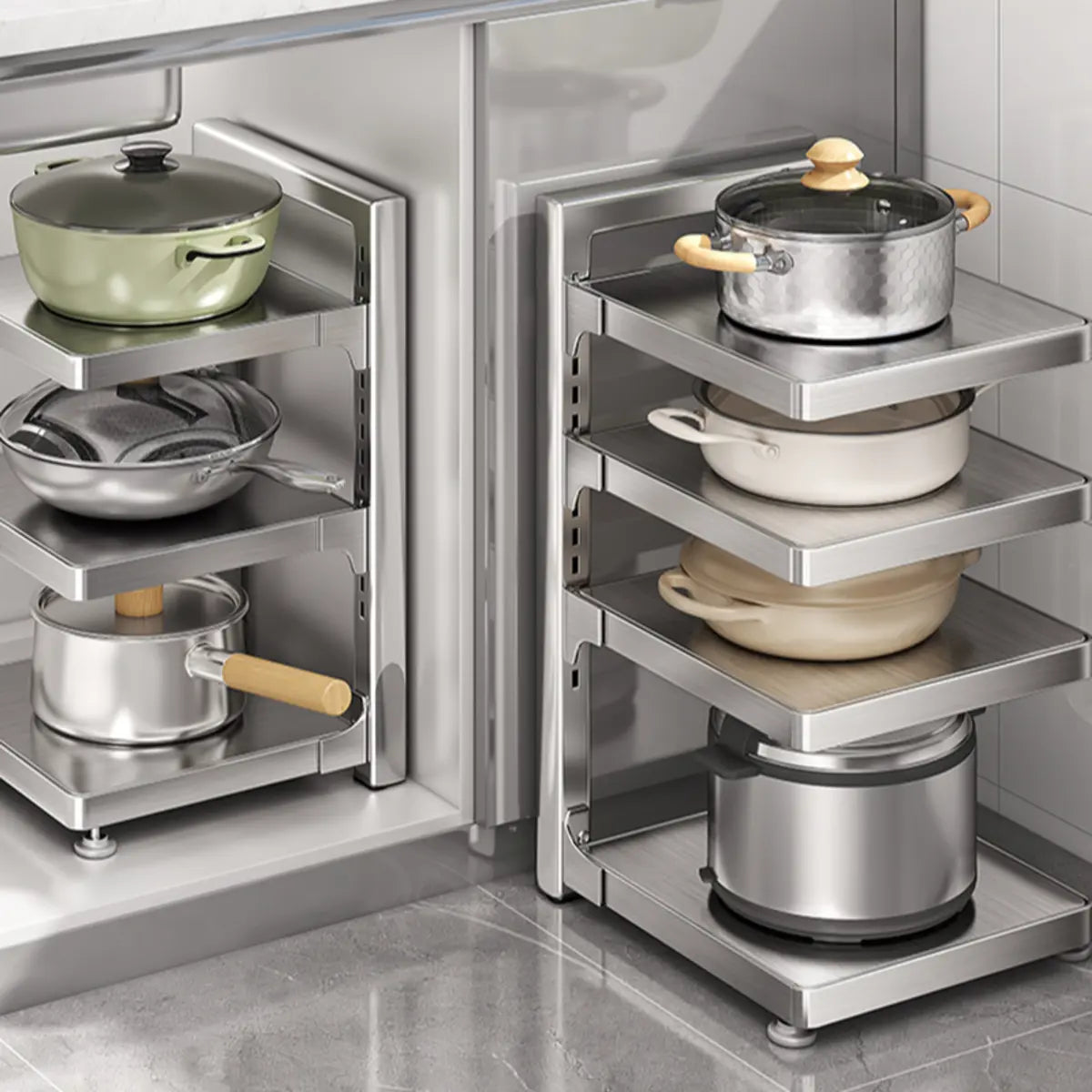 Stainless Steel Kitchen Appliance Baker's Rack — White