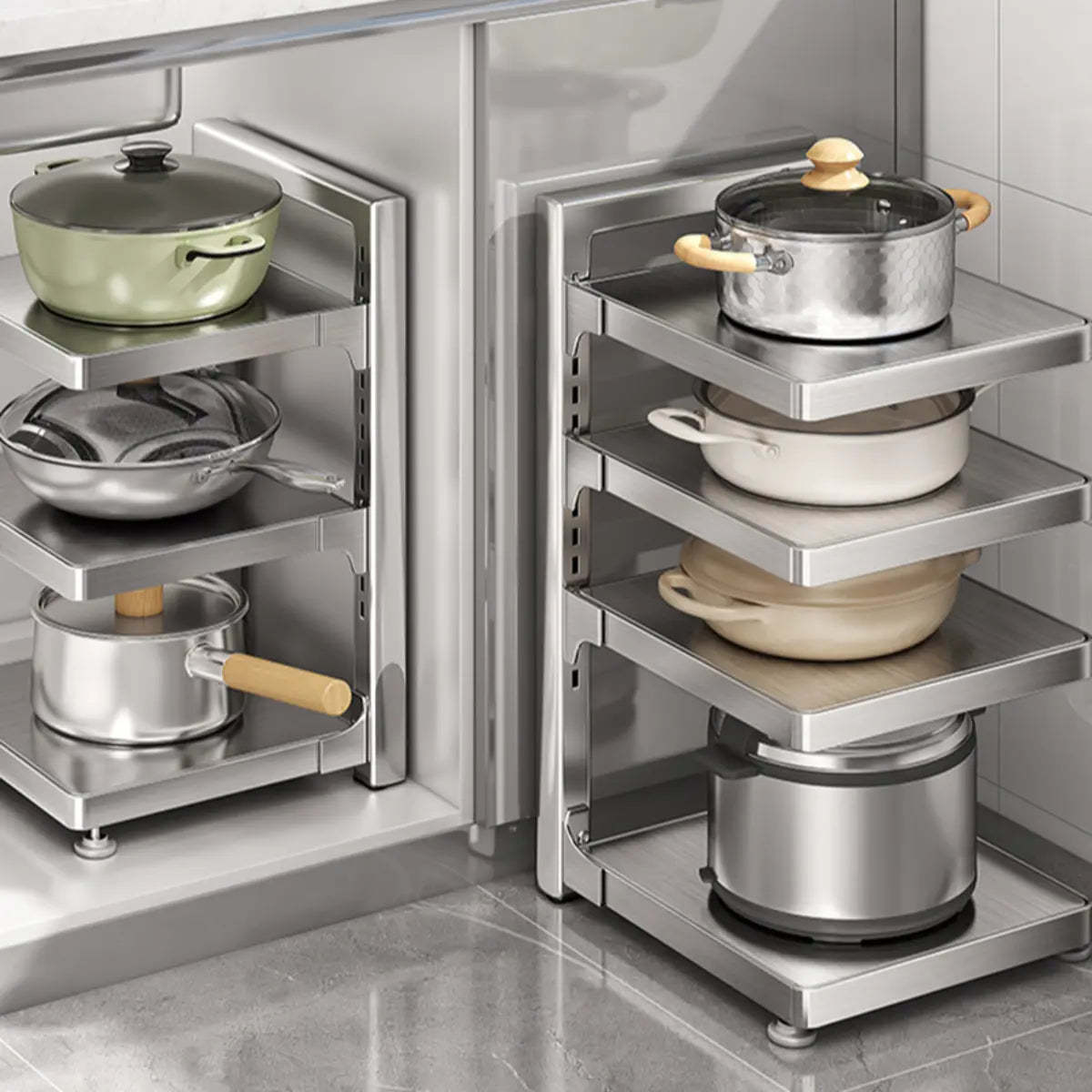Stainless Steel Kitchen Appliance Baker's Rack — White