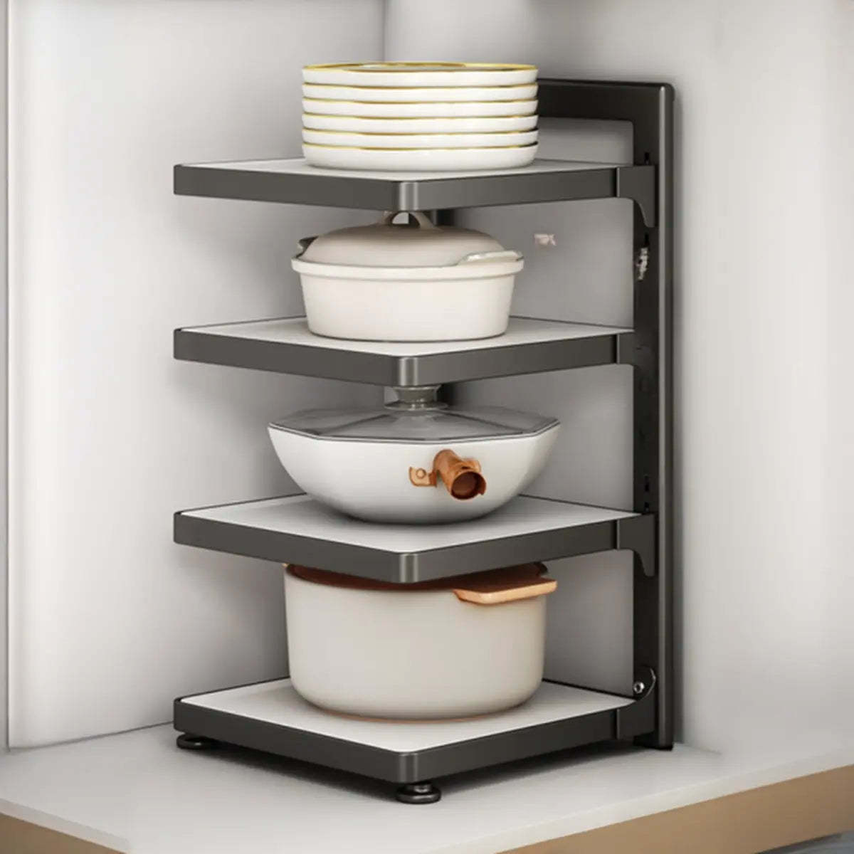 Stainless Steel Kitchen Appliance Baker's Rack — Black