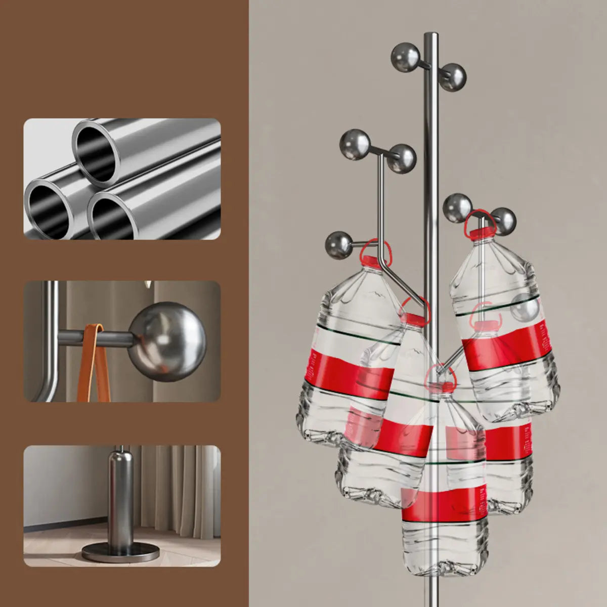 Silver Stainless Steel Tree Coat Rack