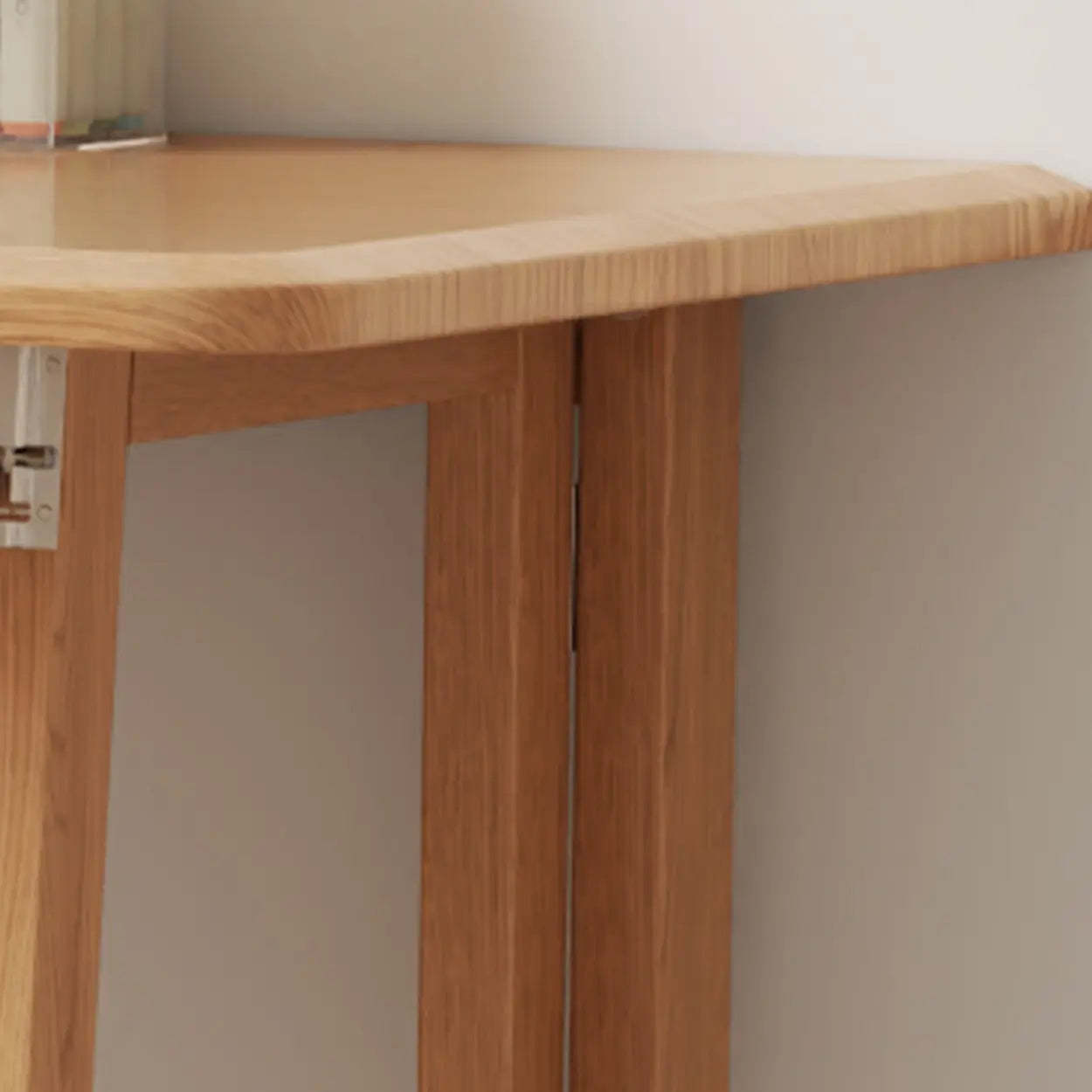 Foldable Rectangular Wood Computer Desk — Natural Finish / Table Only