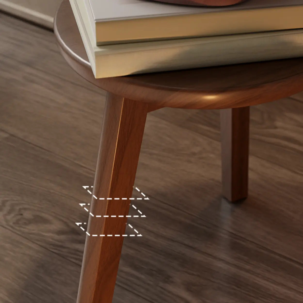 Brown Tripod Wood Round Side Table