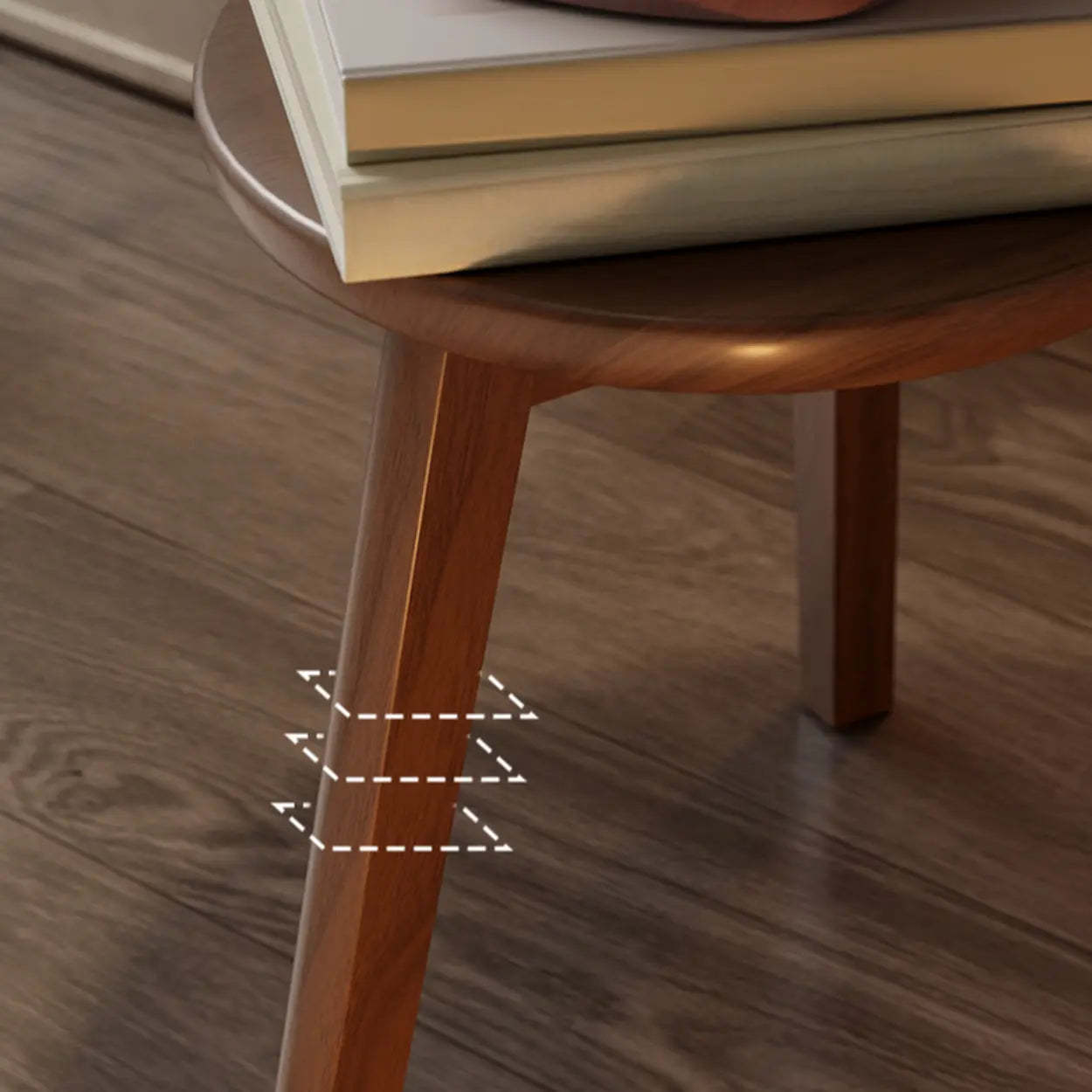 Brown Tripod Wood Round Side Table