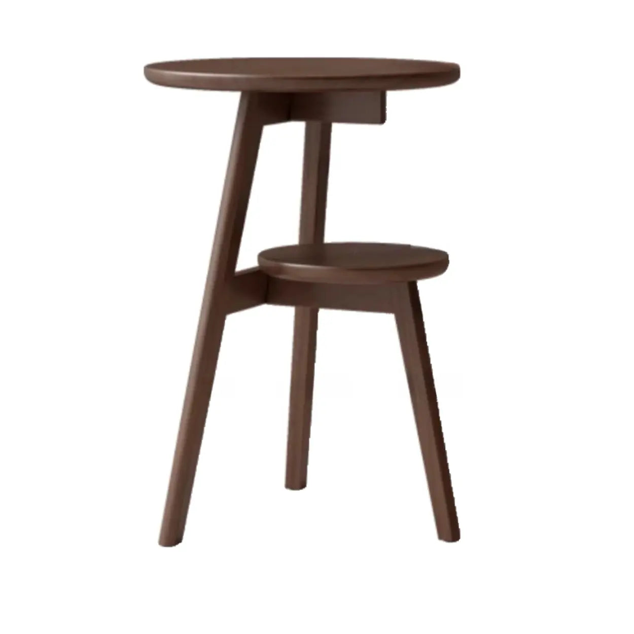 Brown Tripod Wood Round Side Table