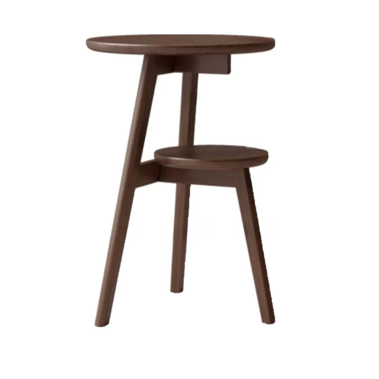 Brown Tripod Wood Round Side Table