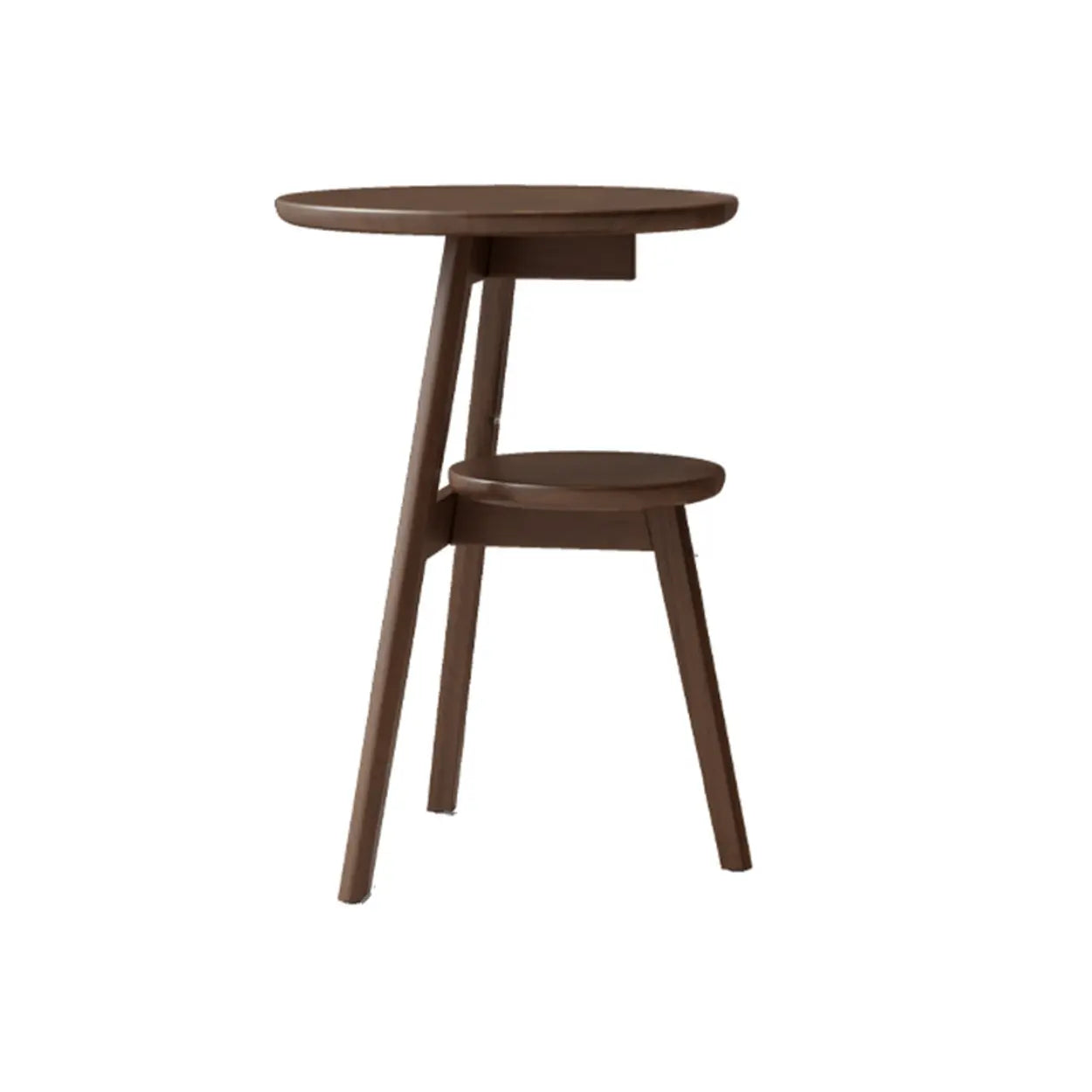 Brown Tripod Wood Round Side Table