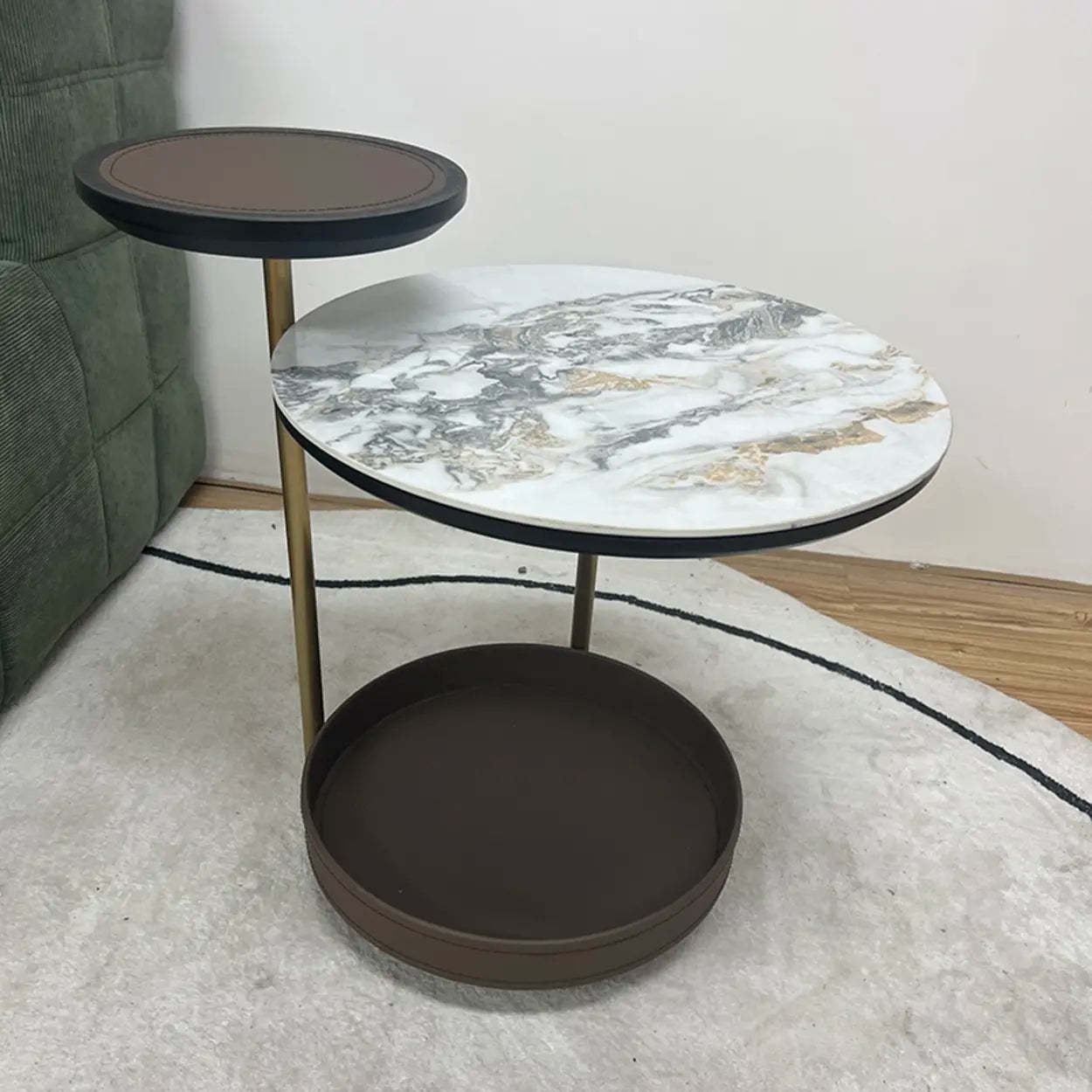 Nordic end steel-base gray coffee tables