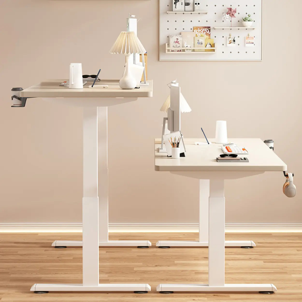 Height-Adjustable Wood Writing Desk