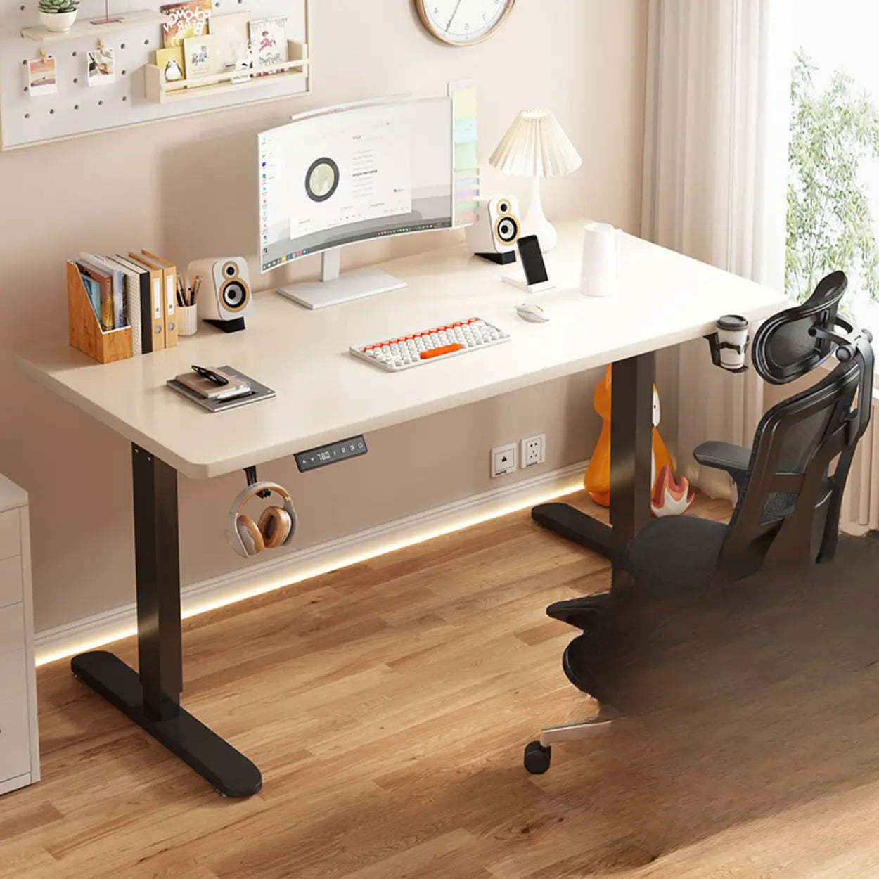 Lighom height-adjustable writing wood desks for office