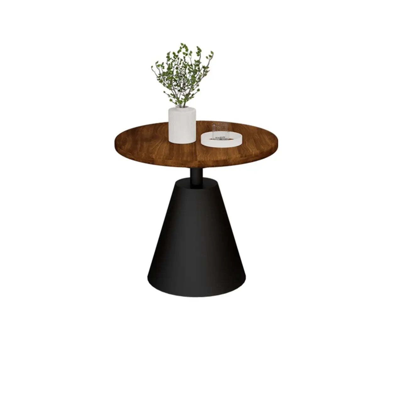 Standard Pedestal Sintered Stone Chairside Table — Beige / Pandora