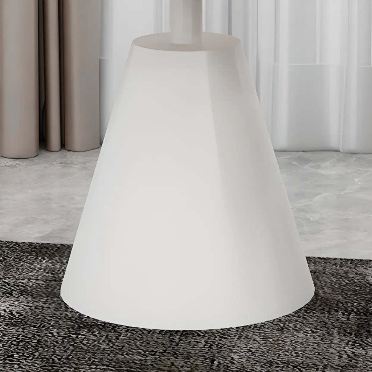 Standard Pedestal Sintered Stone Chairside Table — Beige / Natural