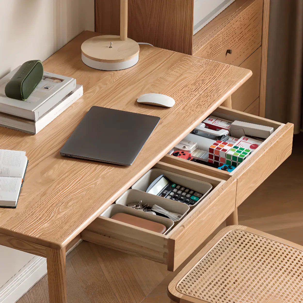 Wood Computer Desk with Drawers