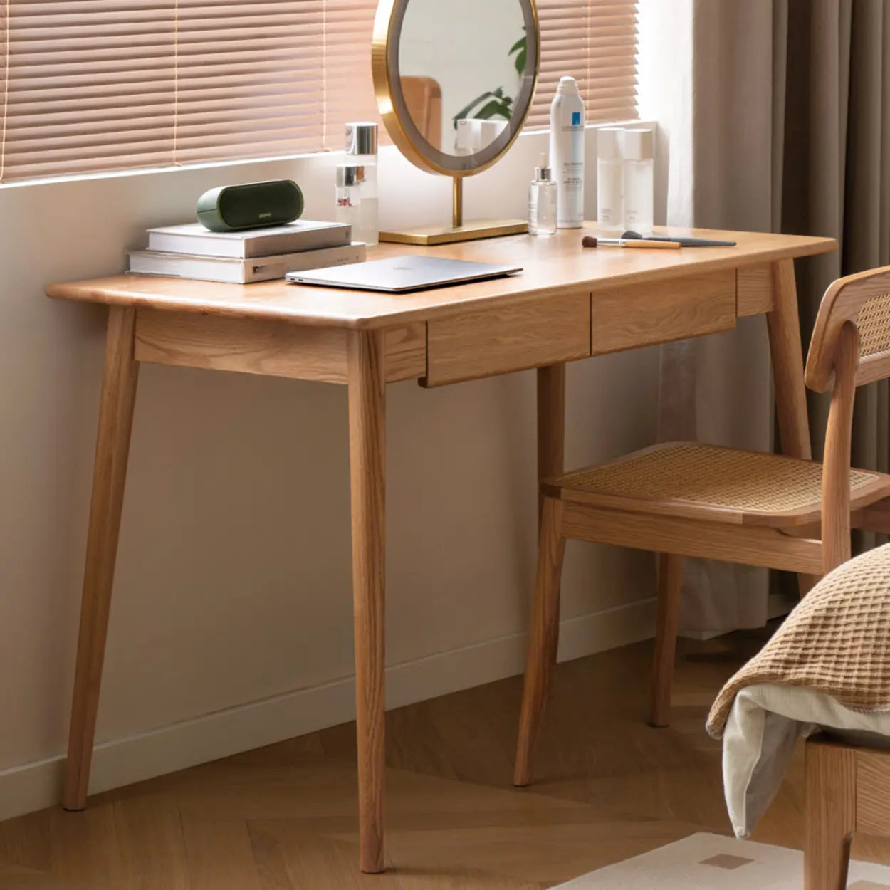 Wood Computer Desk with Drawers