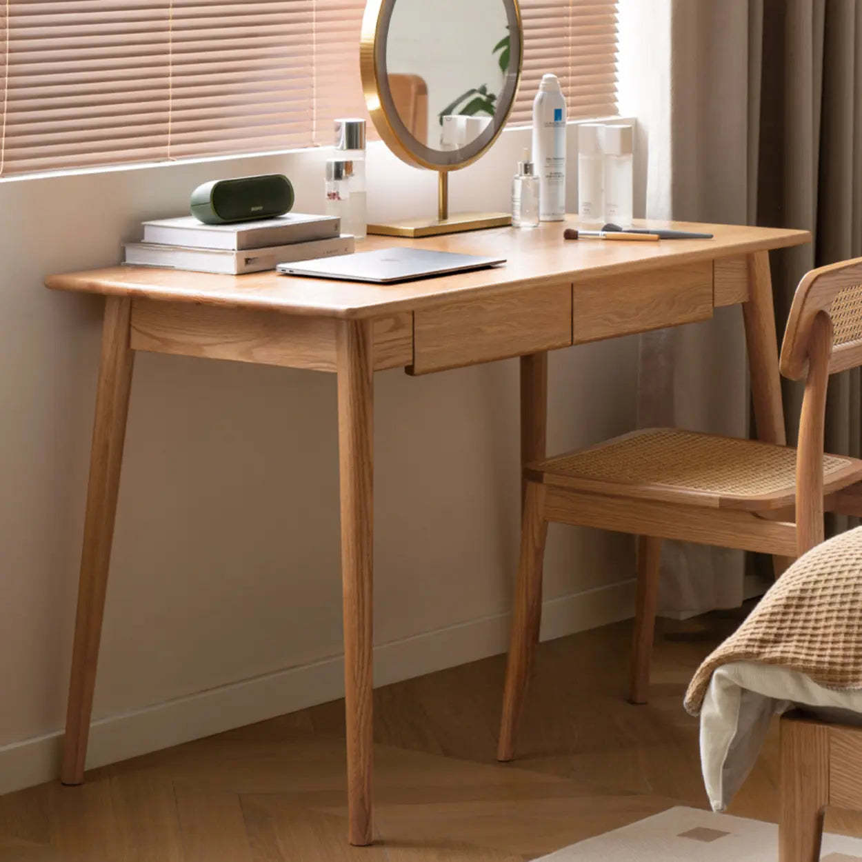 Wood Computer Desk with Drawers