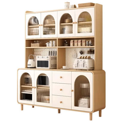 Arched Door Cream Glazed Open Buffet