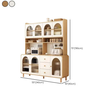 Arched Door Cream Glazed Open Buffet