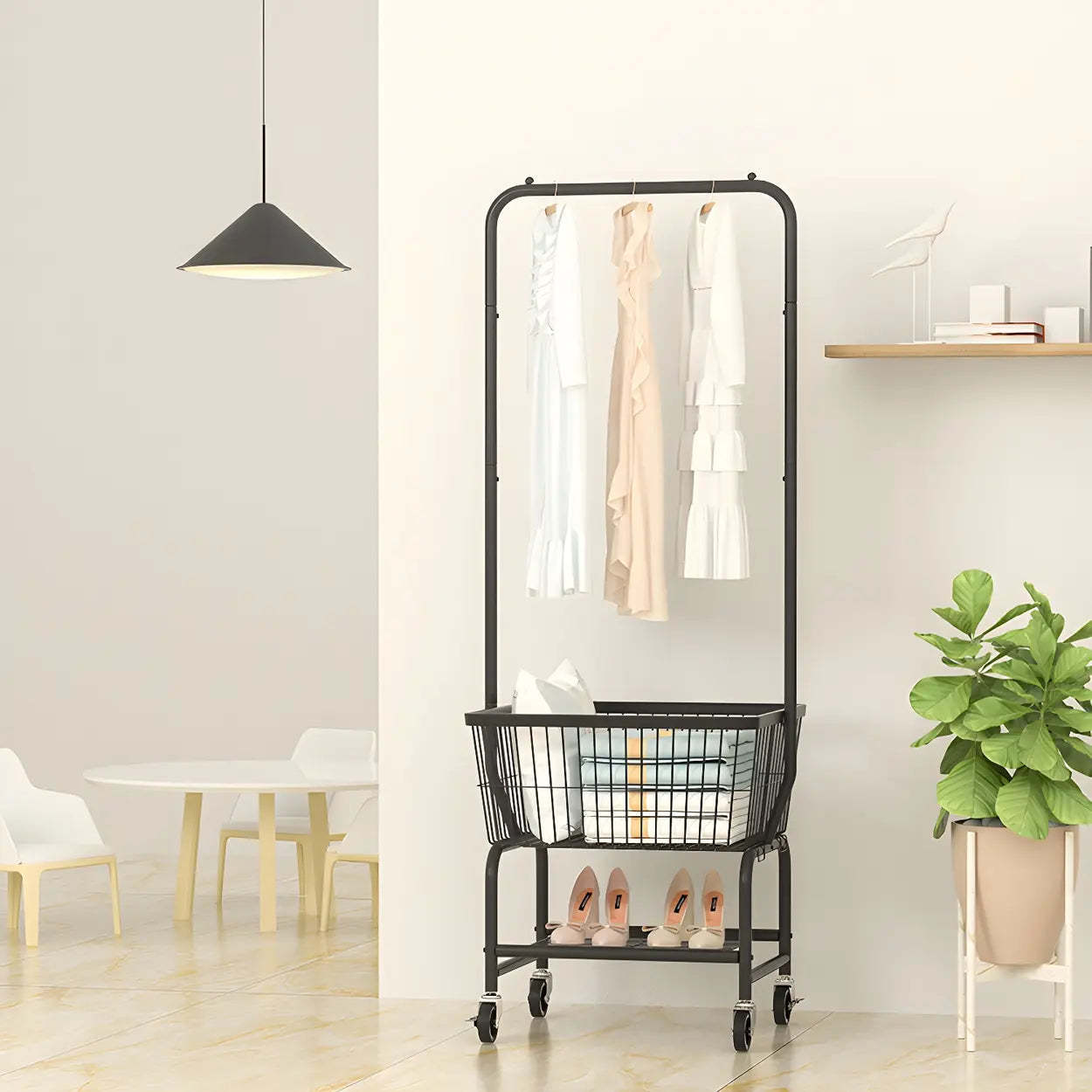 Modern home basket black steel hall trees & coat racks, Lighom
