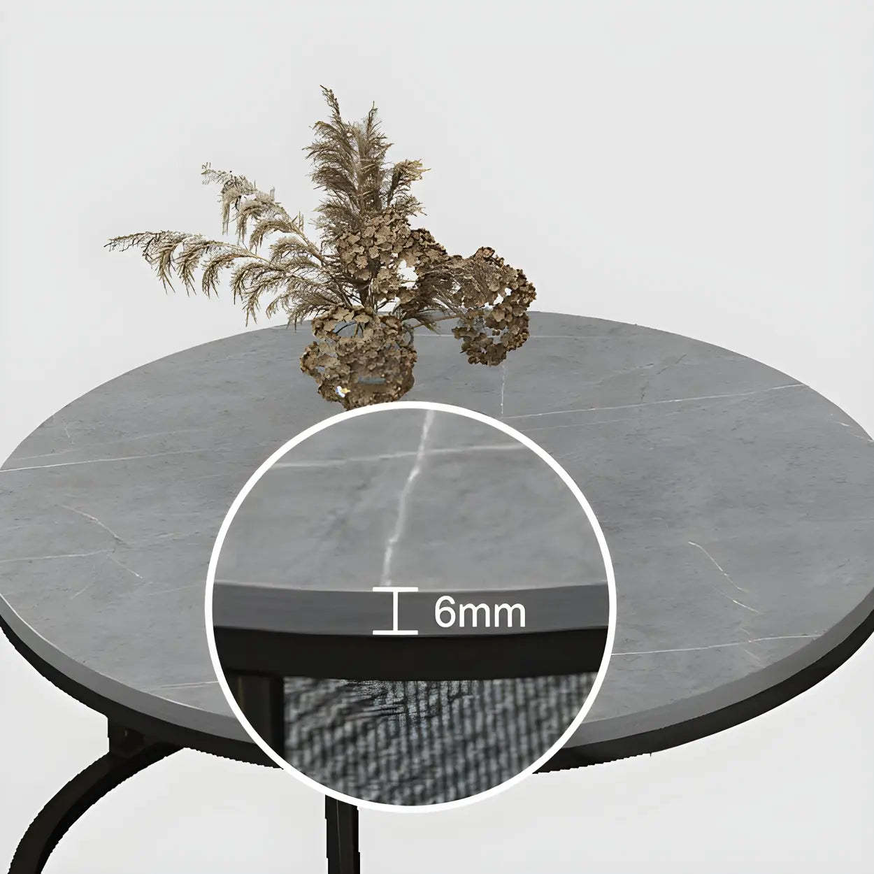 Stone Round Metal-Frame Nesting Coffee Tables — White-Black / Black