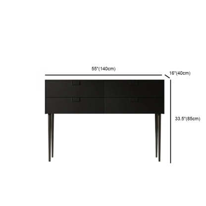 Rectangular Black Wood Console Table with Drawer