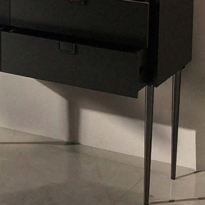 Rectangular Black Wood Console Table with Drawer