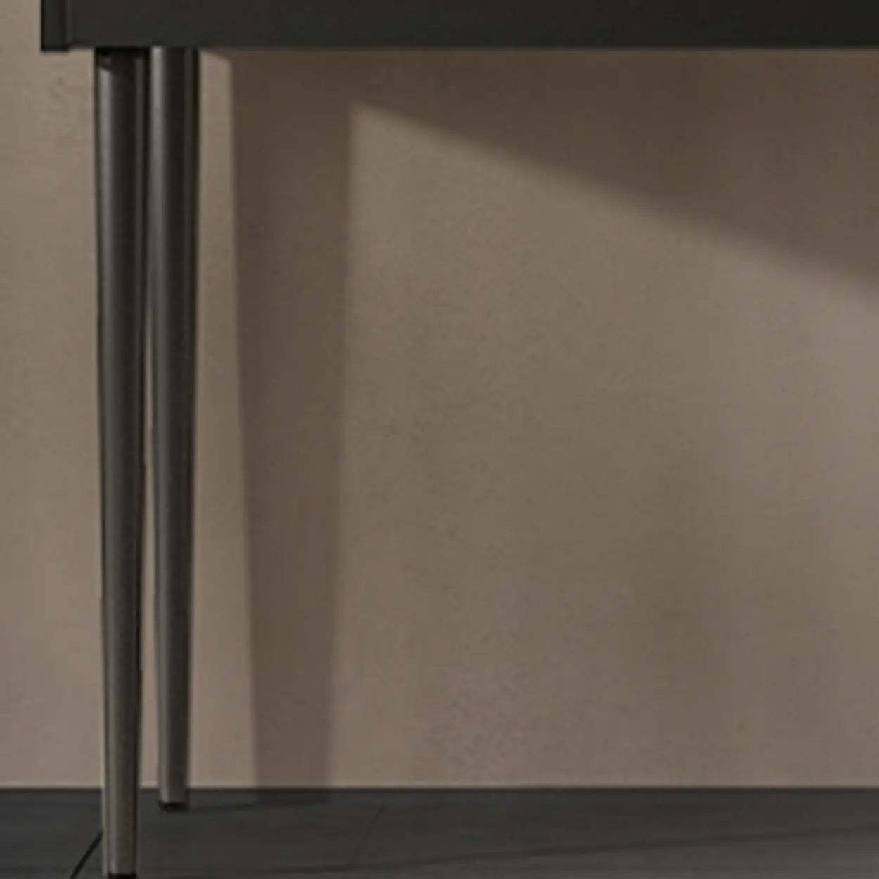Rectangular Black Wood Console Table with Drawer