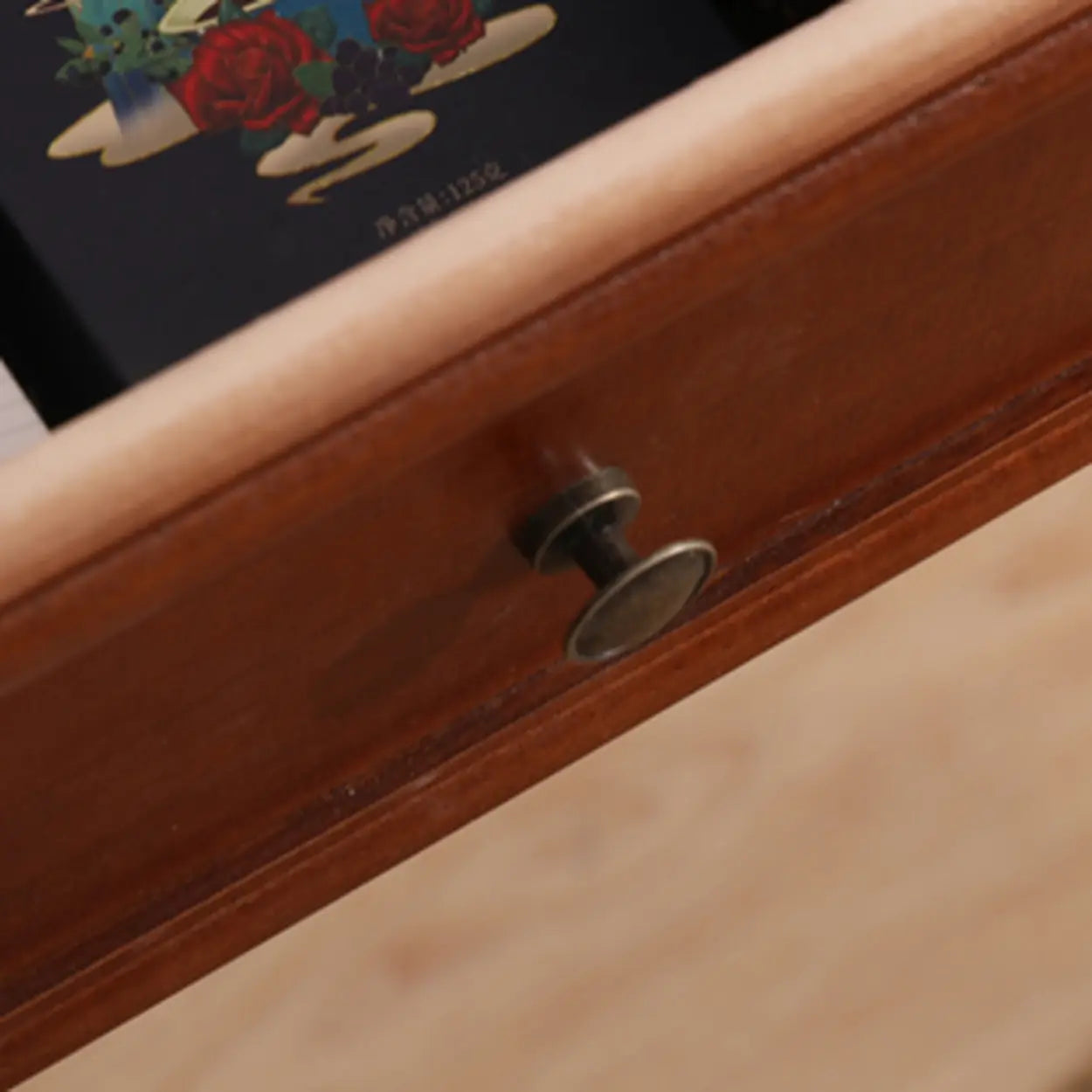 Rectangular Walnut Console Table with Drawers