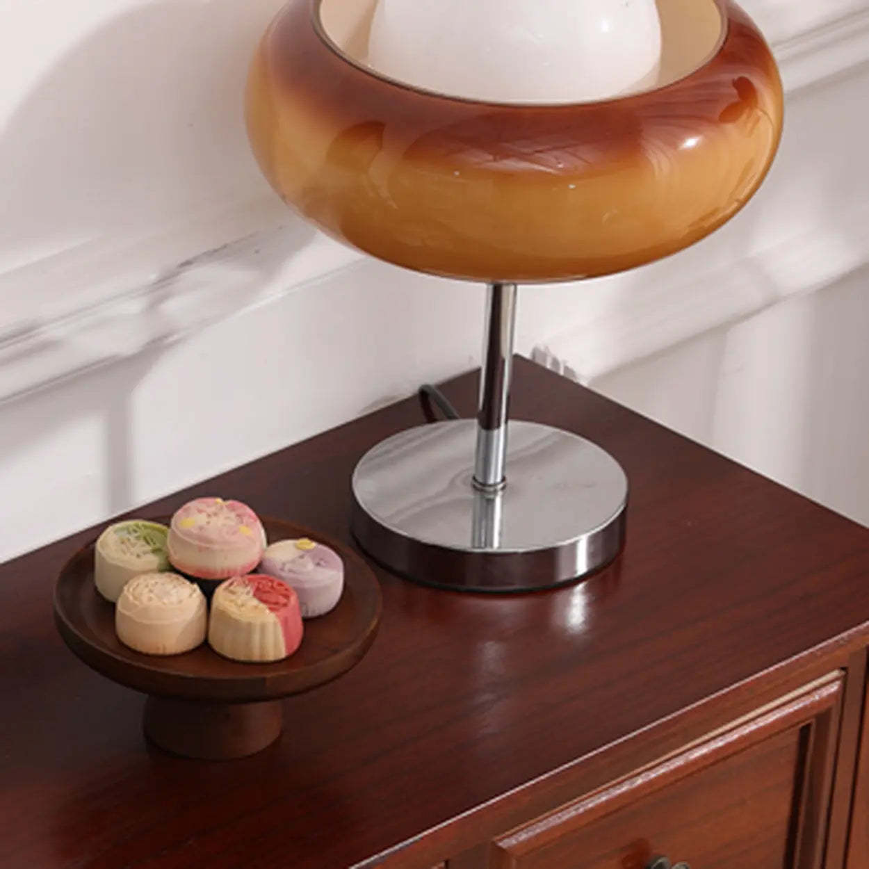 Rectangular Walnut Console Table with Drawers — Walnut