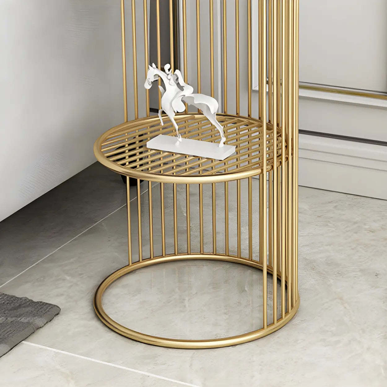 Round 2-Tier Metal Side Table