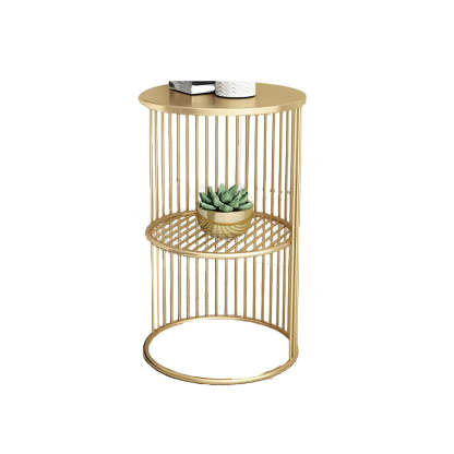 Mid-century round 2-tier wood display cabinets