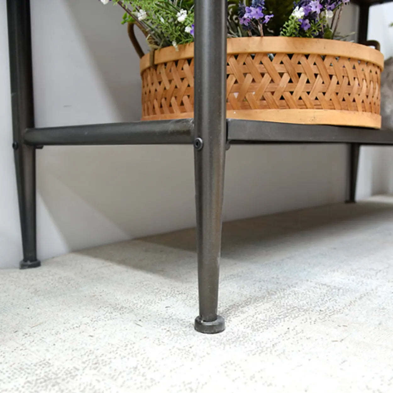 Rustic Wood Brown Console Table with Shelf