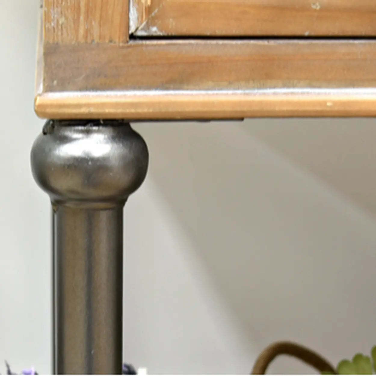 Rustic Wood Brown Console Table with Shelf