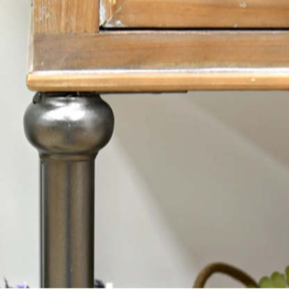 Rustic Wood Brown Console Table with Shelf