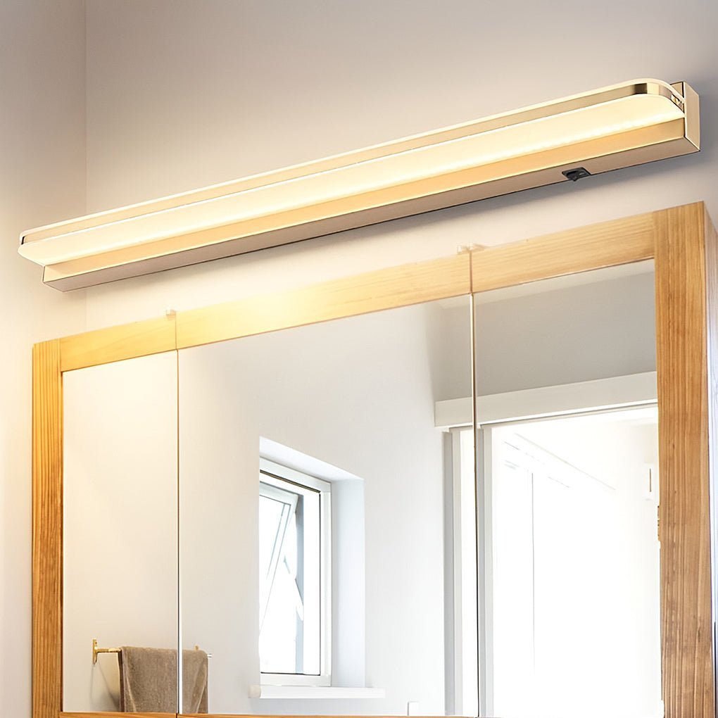 LED Bathroom Vanity Light with Wall-Mounted Panel and Polished Iron Trim-Lighom