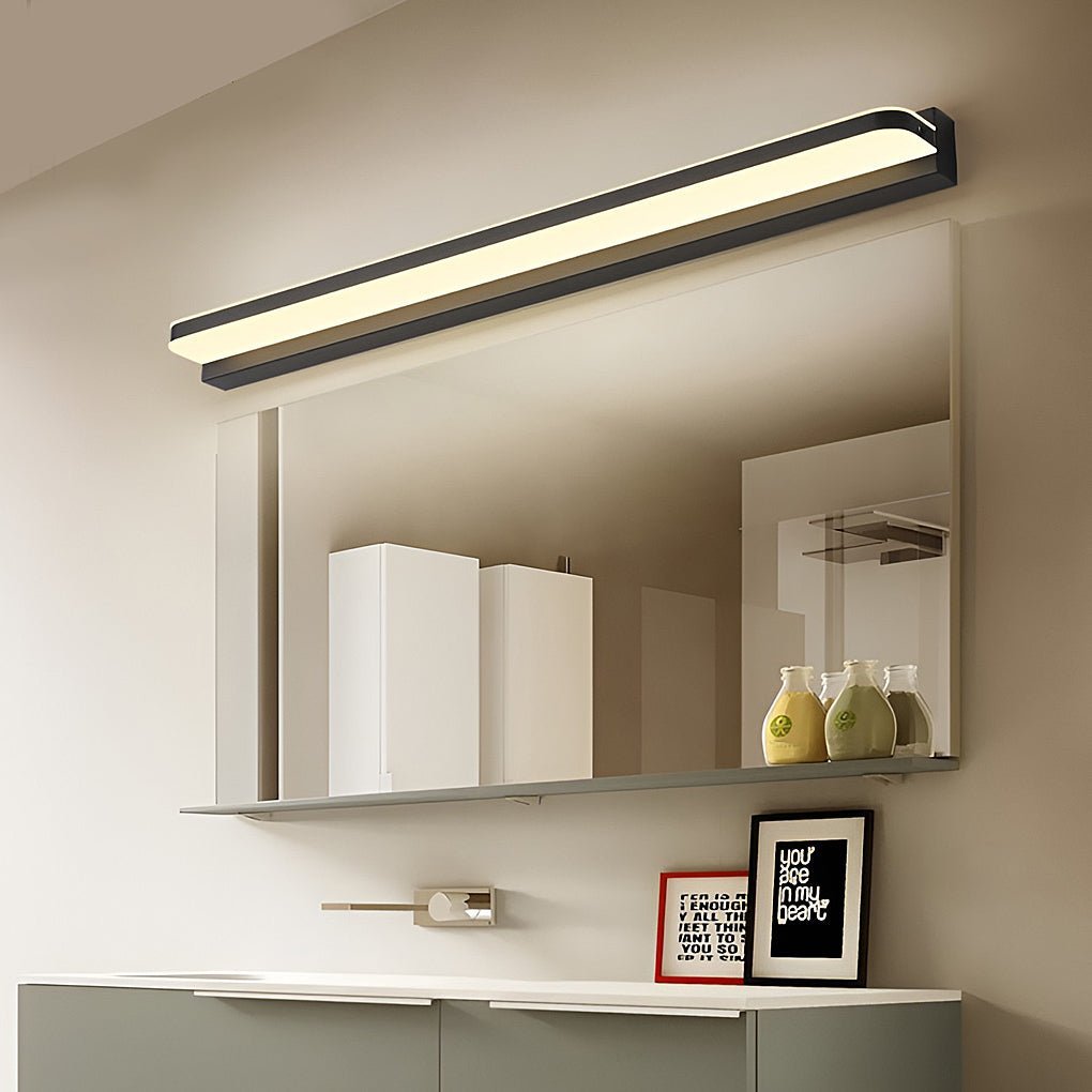 LED Bathroom Vanity Light with Wall-Mounted Panel and Polished Iron Trim-Lighom
