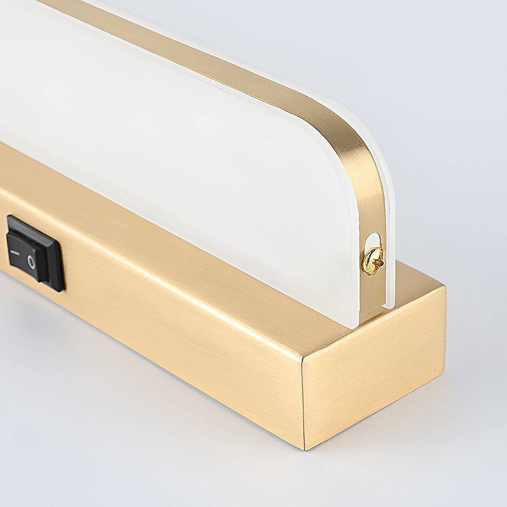 LED Bathroom Vanity Light with Wall-Mounted Panel and Polished Iron Trim-Lighom