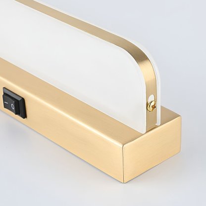 LED Bathroom Vanity Light with Wall-Mounted Panel and Polished Iron Trim-Lighom