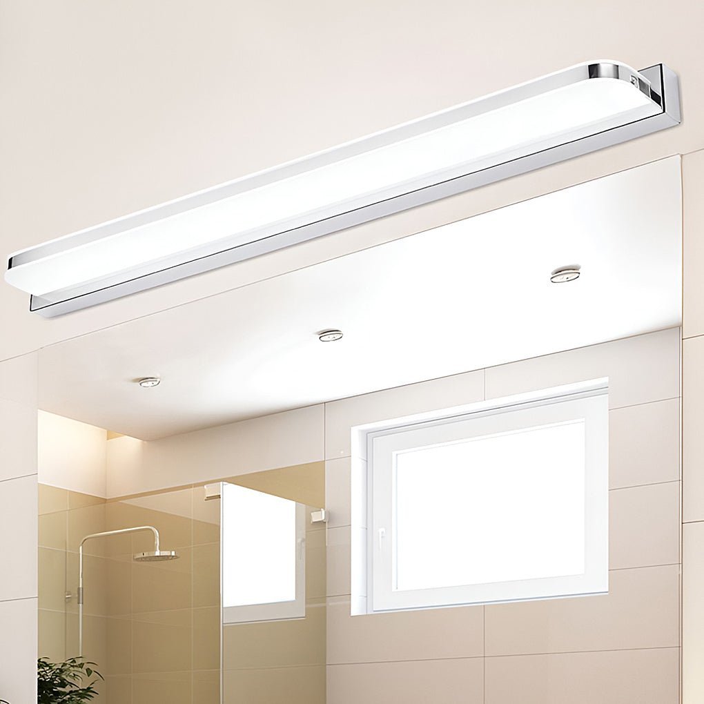 LED Bathroom Vanity Light with Wall-Mounted Panel and Polished Iron Trim-Lighom