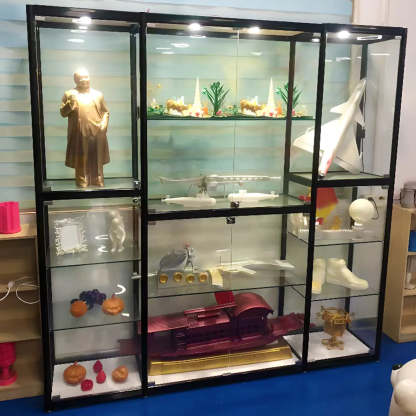 Black Glass Adjustable Display Cabinet