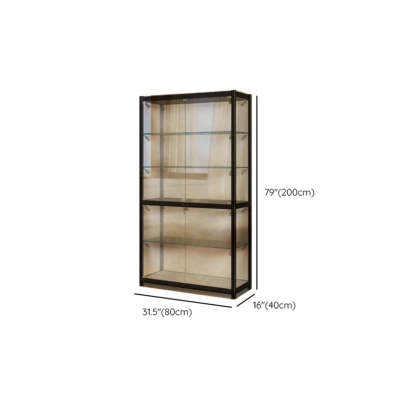 Black Glass Adjustable Display Cabinet
