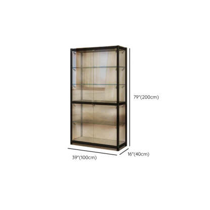 Black Glass Adjustable Display Cabinet