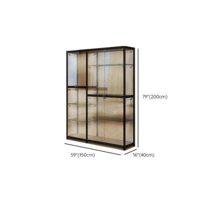 Black Glass Adjustable Display Cabinet