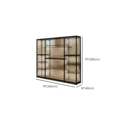 Black Glass Adjustable Display Cabinet