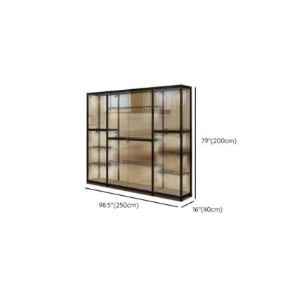 Black Glass Adjustable Display Cabinet