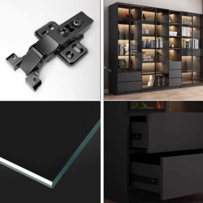 Black Metal Multi-Shelf Display Cabinet — 2